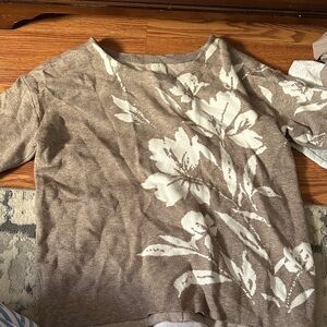 Joie Brown and Cream Floral Top